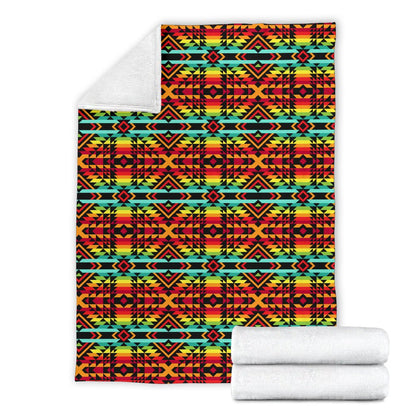 Kente Red Design African Print Fleece Blanket