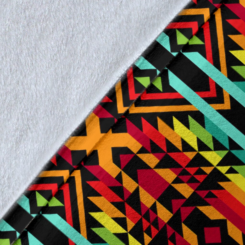 Kente Red Design African Print Fleece Blanket
