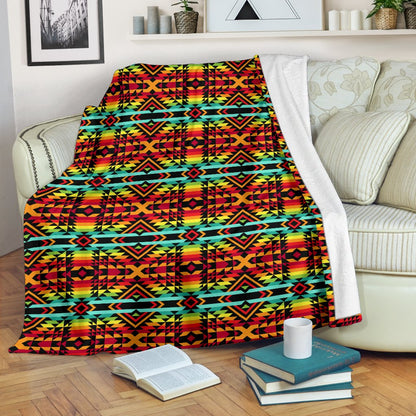 Kente Red Design African Print Fleece Blanket