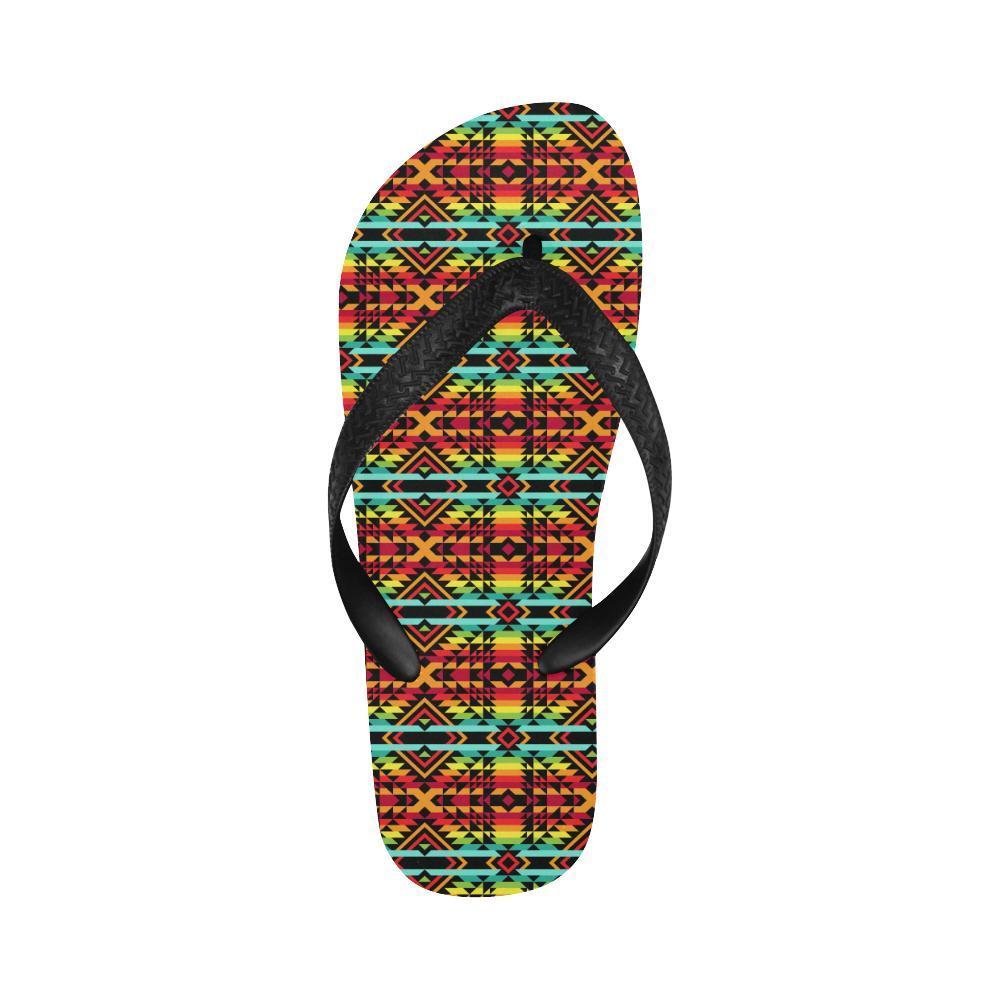 Kente Red Design African Print Flip Flops-JTAMIGO.COM