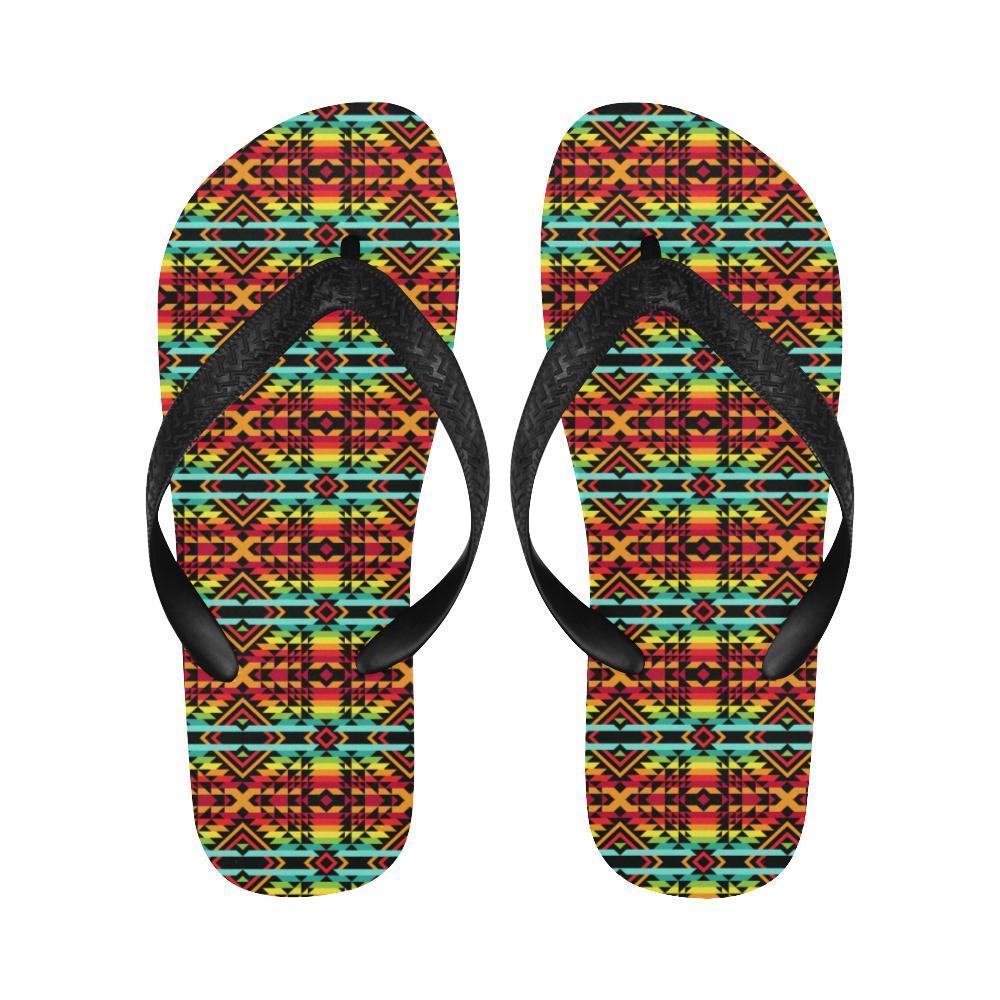 Kente Red Design African Print Flip Flops-JTAMIGO.COM