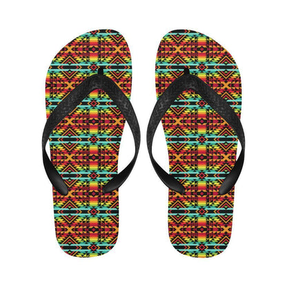 Kente Red Design African Print Flip Flops-JTAMIGO.COM