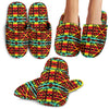 Kente Red Design African Print House Slippers