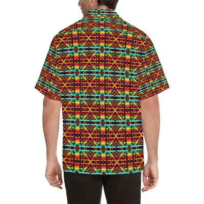 Kente Red Design African Print Men Aloha Hawaiian Shirt