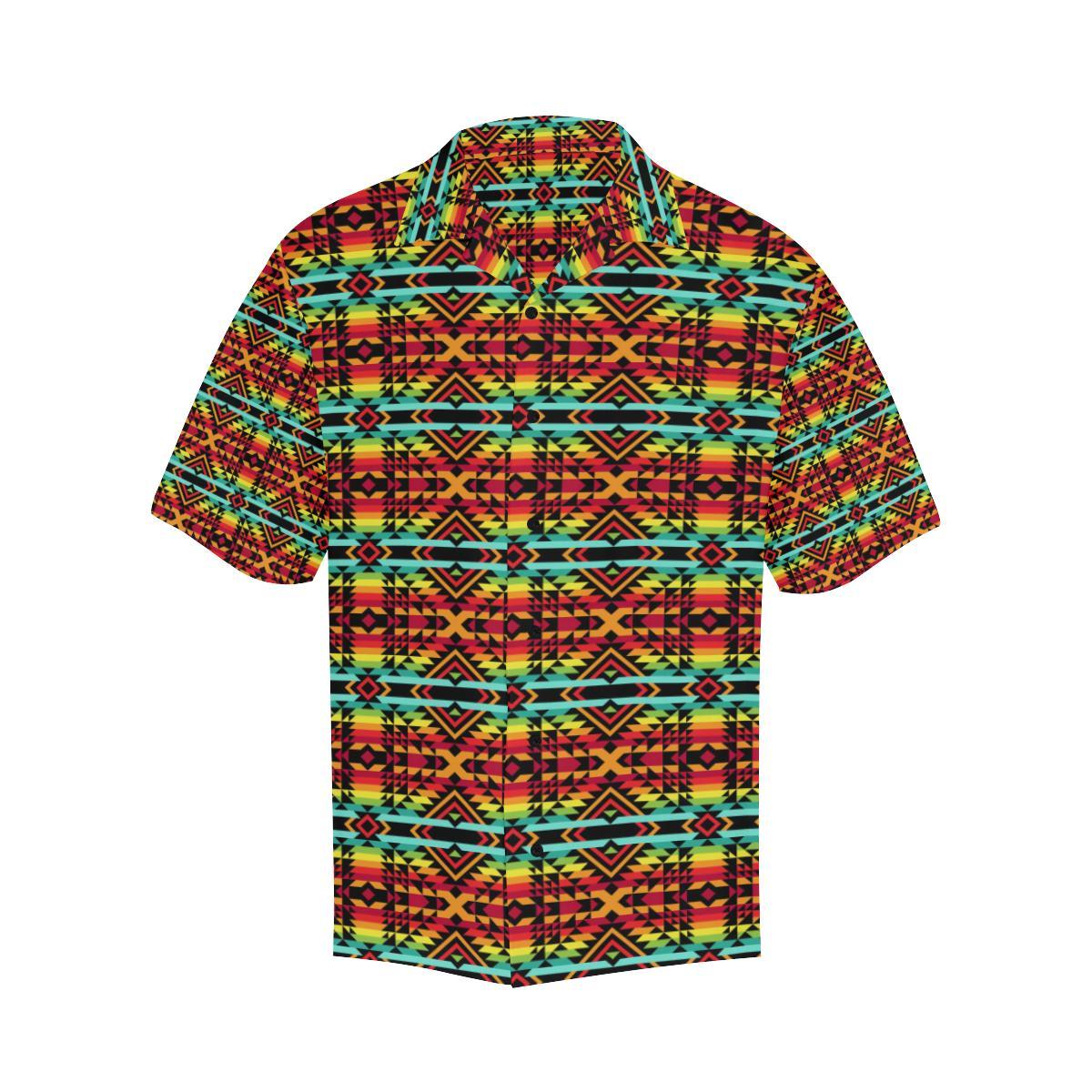 Kente Red Design African Print Men Aloha Hawaiian Shirt