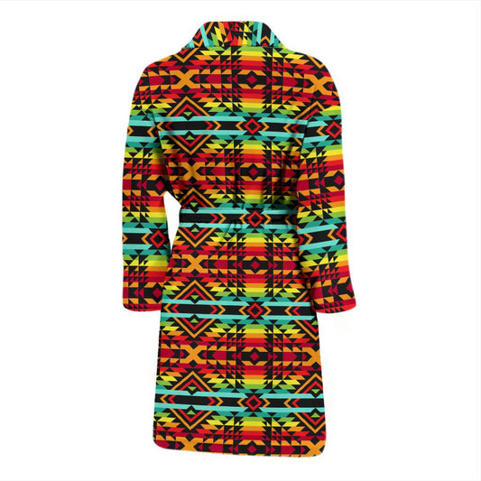 Kente Red Design African Print Men Bath Robe-JTAMIGO.COM