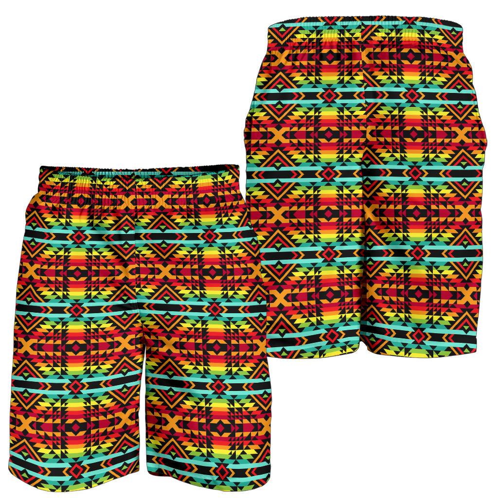 Kente Red Design African Print Mens Shorts-JTAMIGO.COM