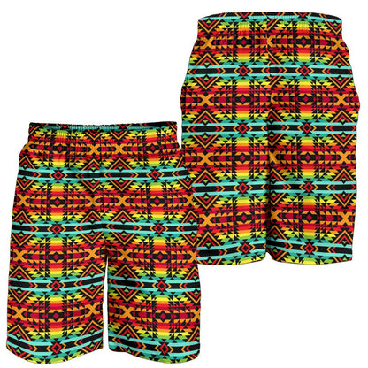 Kente Red Design African Print Mens Shorts-JTAMIGO.COM