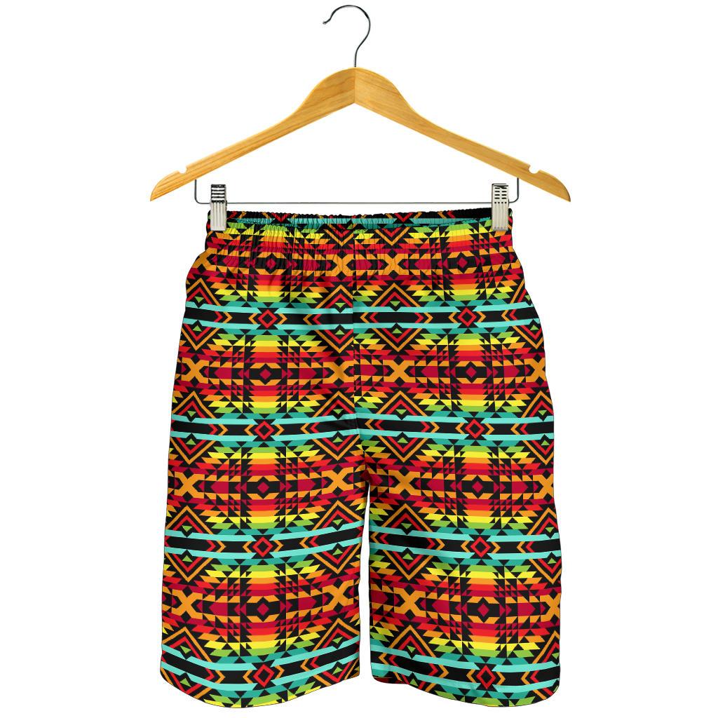 Kente Red Design African Print Mens Shorts-JTAMIGO.COM