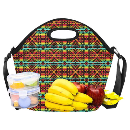 Kente Red Design African Print Neoprene Lunch Bag (Model 1669)(Large)-JTAMIGO.COM