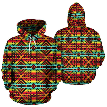 Kente Red Design African Print Pullover Hoodie