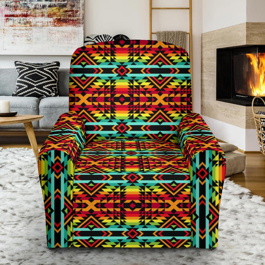 Kente Red Design African Print Single Sofa Slipcover -JTAMIGO.COM