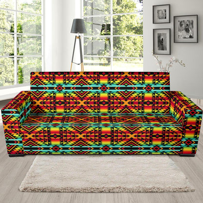 Kente Red Design African Print Sofa Slipcover-JTAMIGO.COM