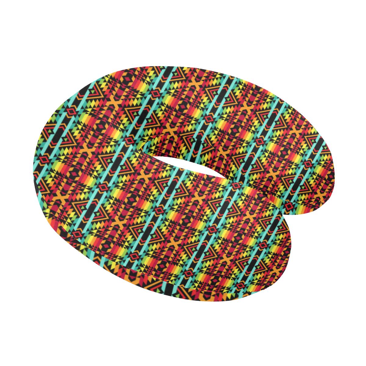 Kente Red Design African Print U-Shaped Travel Neck Pillow-JTAMIGO.COM