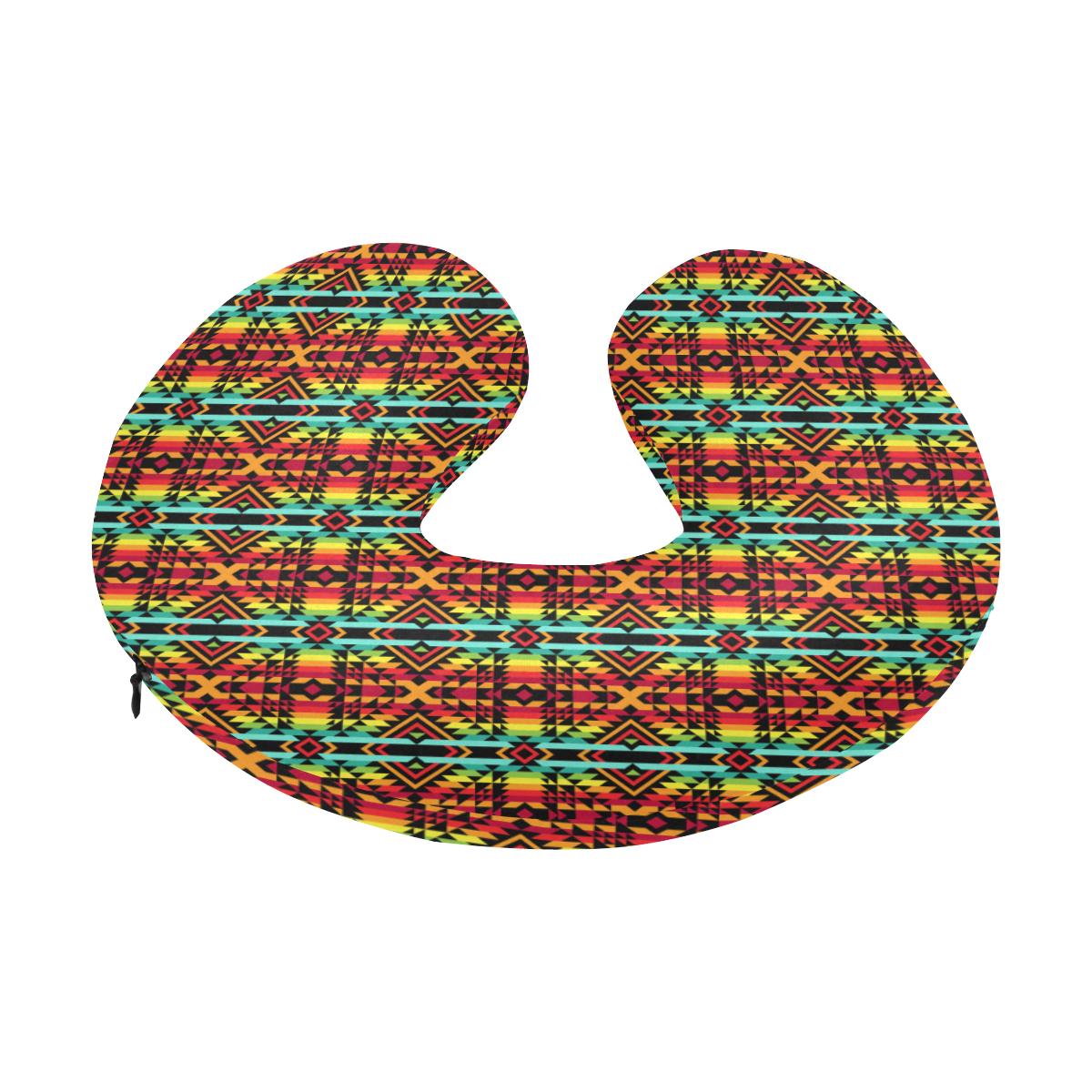 Kente Red Design African Print U-Shaped Travel Neck Pillow-JTAMIGO.COM