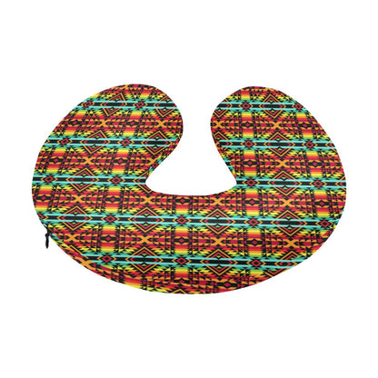 Kente Red Design African Print U-Shaped Travel Neck Pillow-JTAMIGO.COM