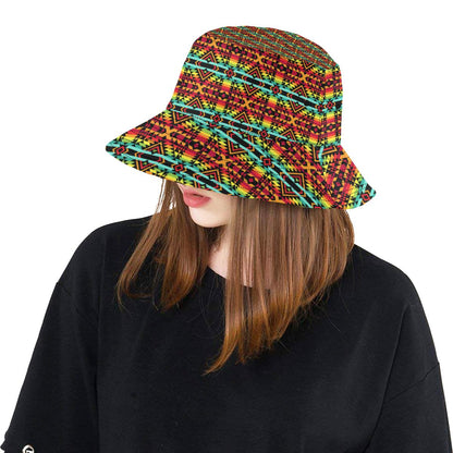 Kente Red Design African Print Unisex Bucket Hat