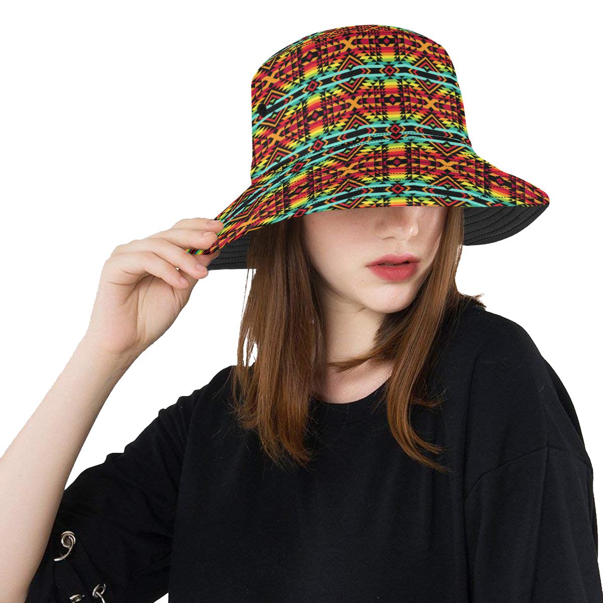 Kente Red Design African Print Unisex Bucket Hat