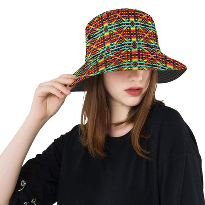 Kente Red Design African Print Unisex Bucket Hat