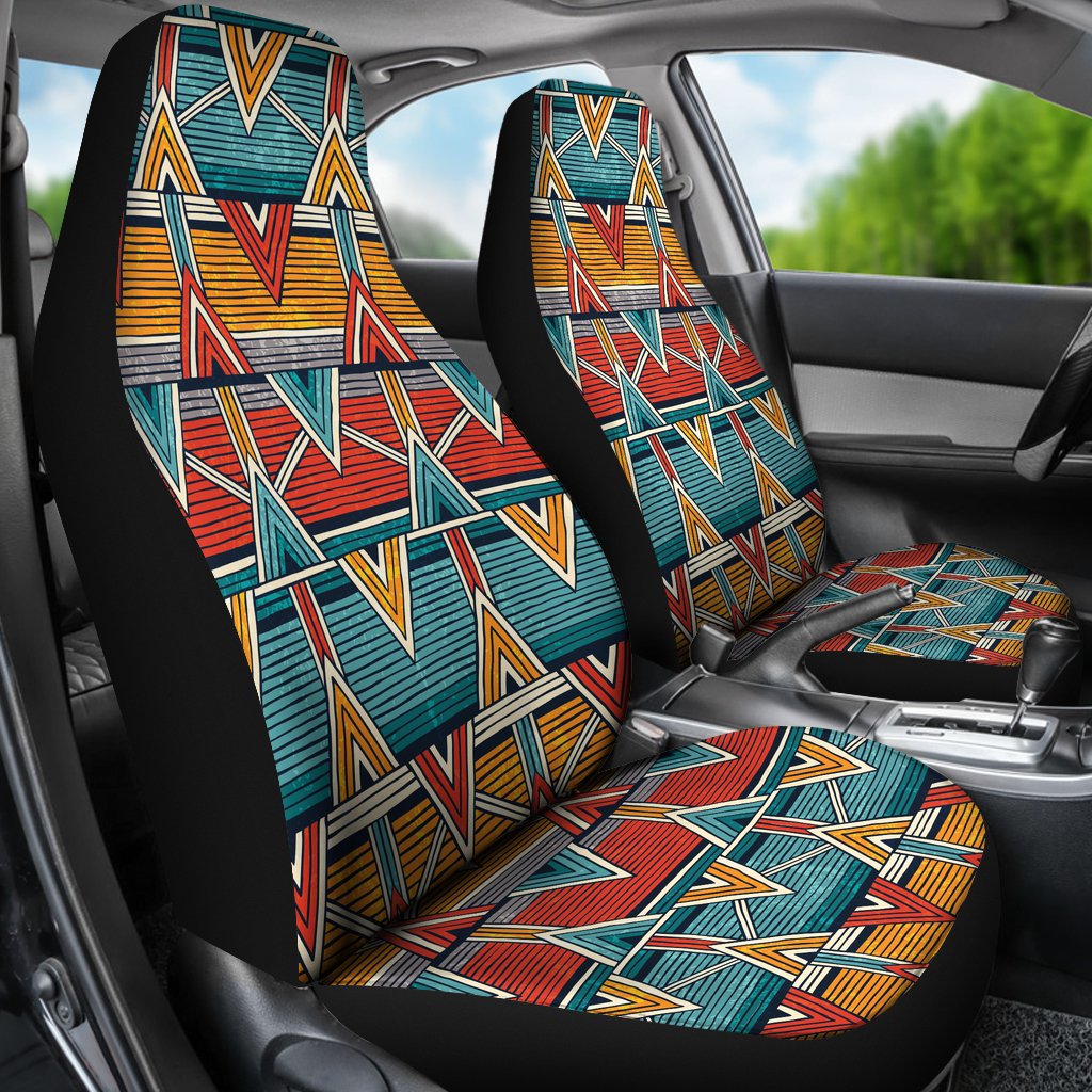Kente Red Design African Print Universal Fit Car Seat Covers