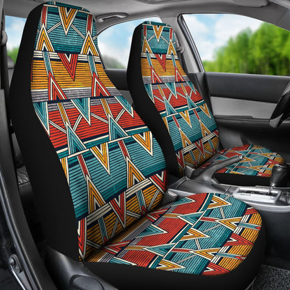 Kente Red Design African Print Universal Fit Car Seat Covers