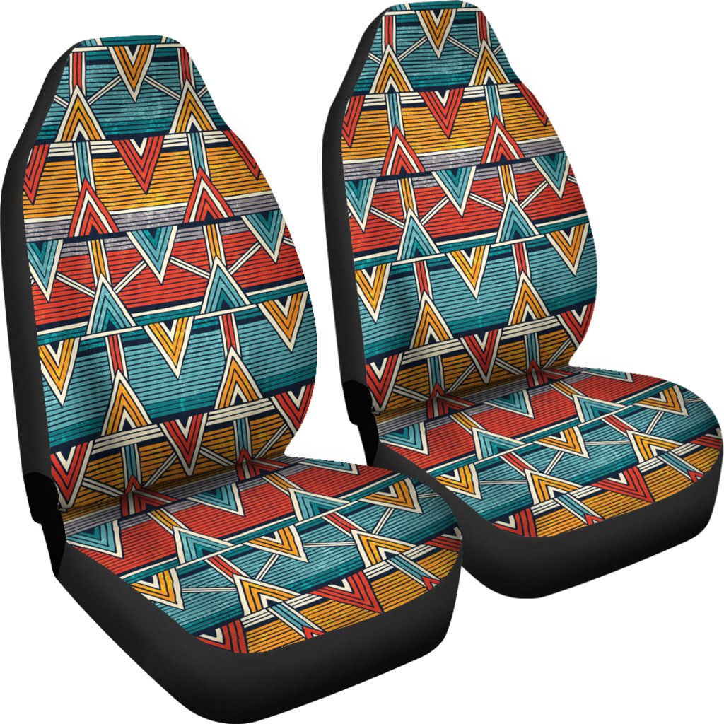 Kente Red Design African Print Universal Fit Car Seat Covers