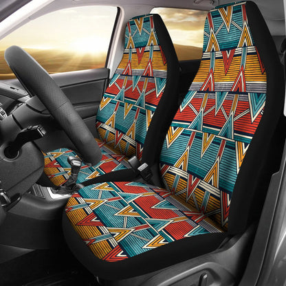 Kente Red Design African Print Universal Fit Car Seat Covers