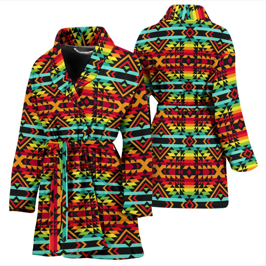 Kente Red Design African Print Women Bath Robe-JTAMIGO.COM
