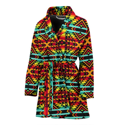 Kente Red Design African Print Women Bath Robe-JTAMIGO.COM