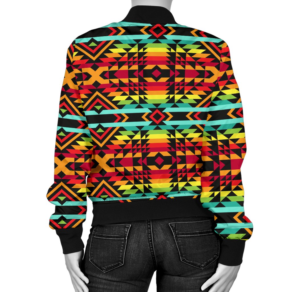 Kente Red Design African Print Women Casual Bomber Jacket
