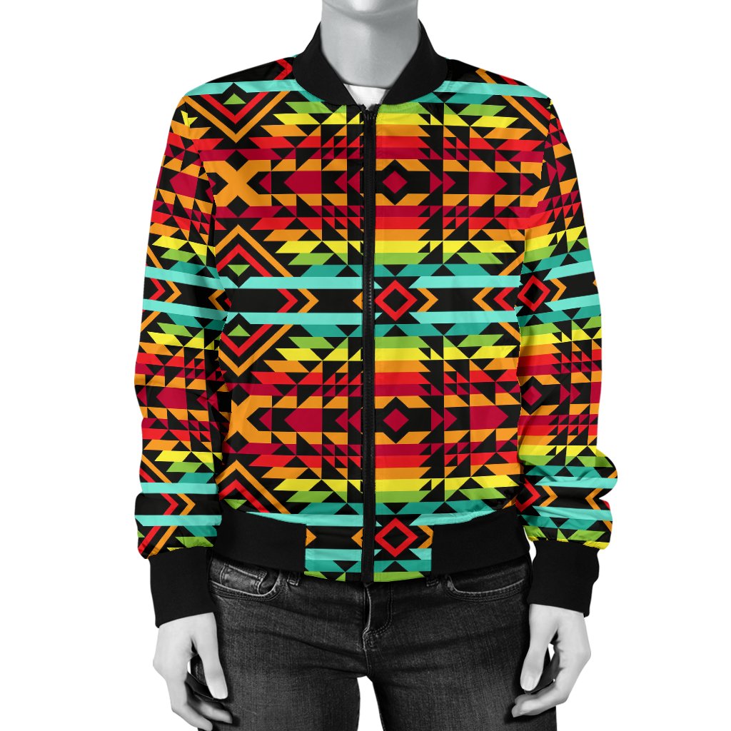 Kente Red Design African Print Women Casual Bomber Jacket