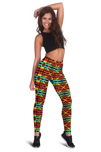 Kente Red Design African Print Women Leggings