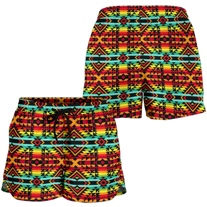 Kente Red Design African Print Women Shorts-JTAMIGO.COM