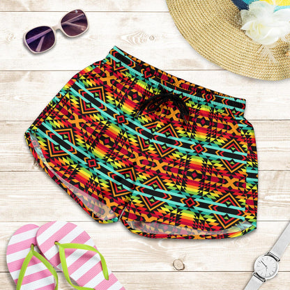 Kente Red Design African Print Women Shorts-JTAMIGO.COM