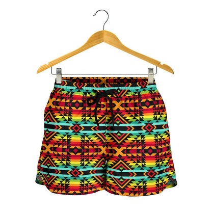 Kente Red Design African Print Women Shorts-JTAMIGO.COM