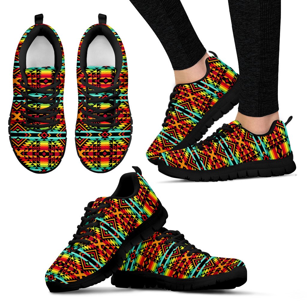Kente Red Design African Print Women Sneakers Shoes