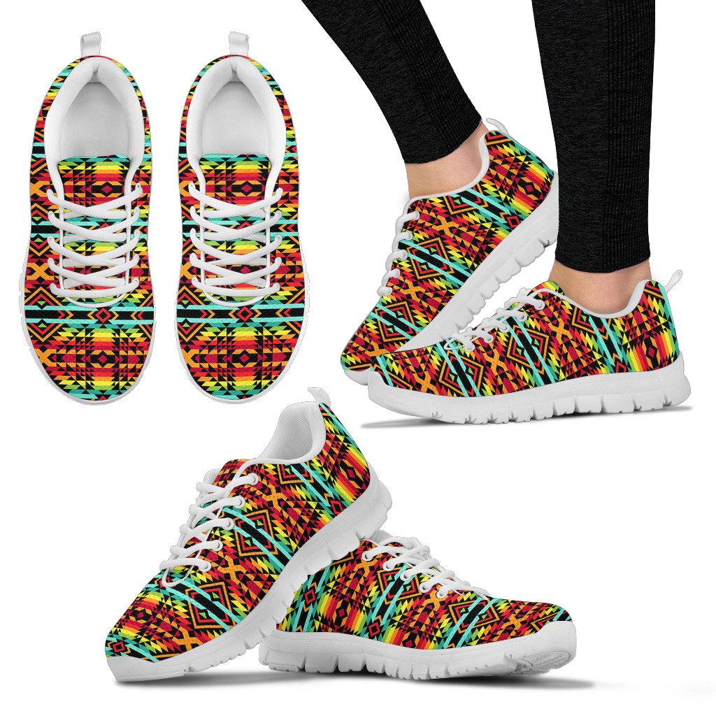 Kente Red Design African Print Women Sneakers Shoes