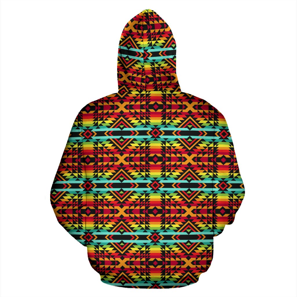 Kente Red Design African Print Zip Up Hoodie
