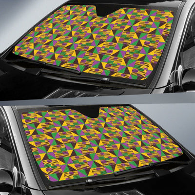 Kente Triangle Design African Print Car Sun Shade For Windshield