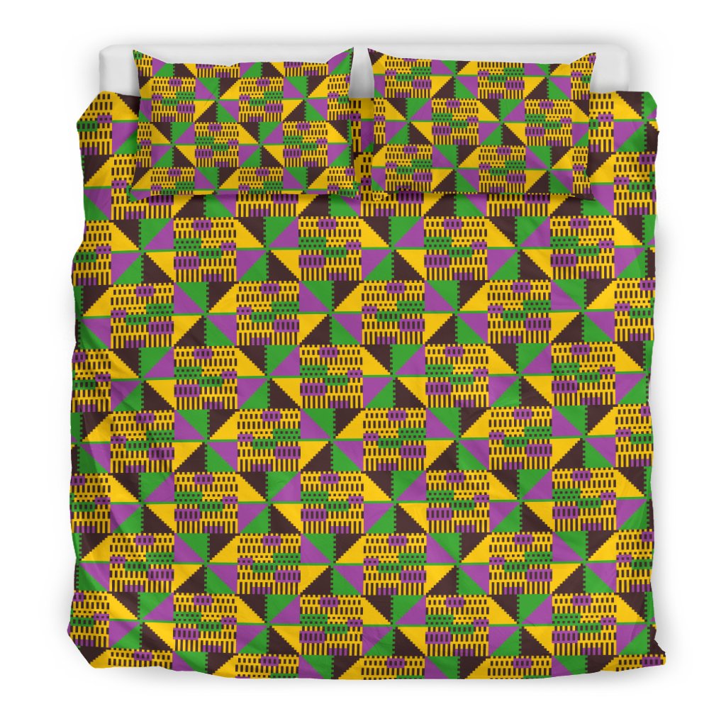 Kente Triangle Design African Print Duvet Cover Bedding Set