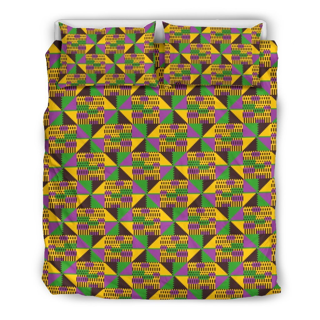 Kente Triangle Design African Print Duvet Cover Bedding Set