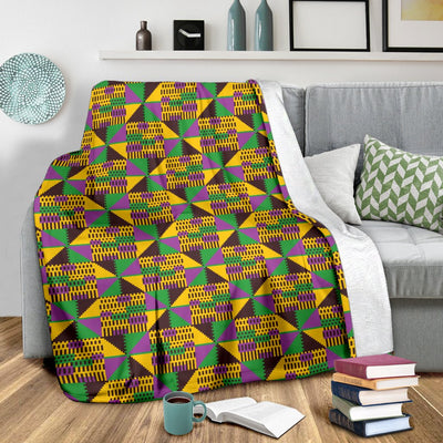 Kente Triangle Design African Print Fleece Blanket