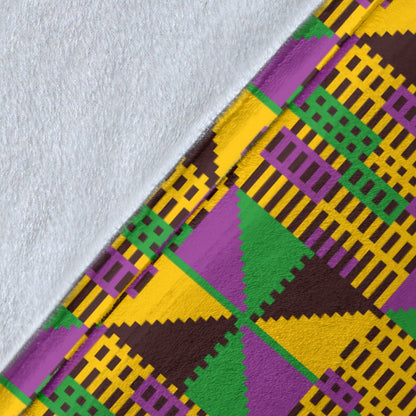 Kente Triangle Design African Print Fleece Blanket