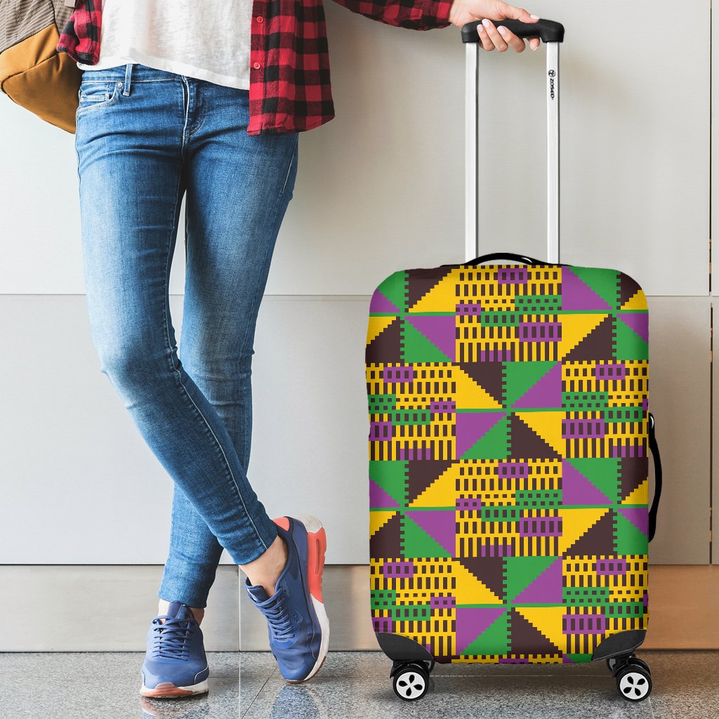 Kente Triangle Design African Print Luggage Cover Protector