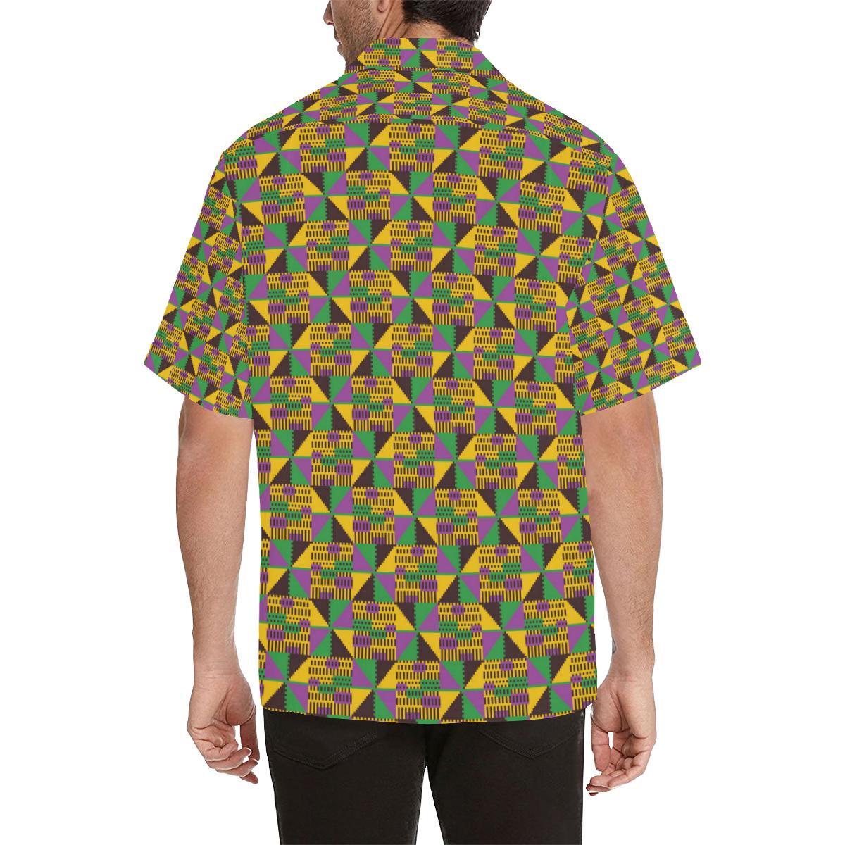 Kente Triangle Design African Print Men Aloha Hawaiian Shirt