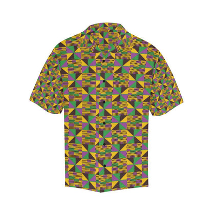 Kente Triangle Design African Print Men Aloha Hawaiian Shirt