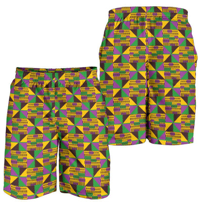 Kente Triangle Design African Print Mens Shorts-JTAMIGO.COM