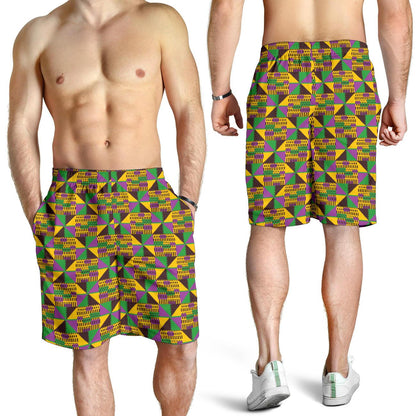 Kente Triangle Design African Print Mens Shorts-JTAMIGO.COM