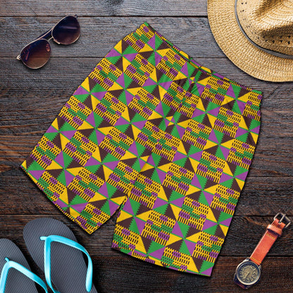 Kente Triangle Design African Print Mens Shorts-JTAMIGO.COM
