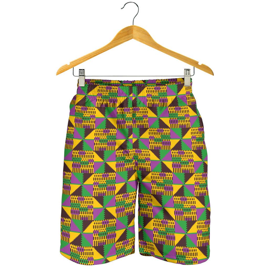 Kente Triangle Design African Print Mens Shorts-JTAMIGO.COM